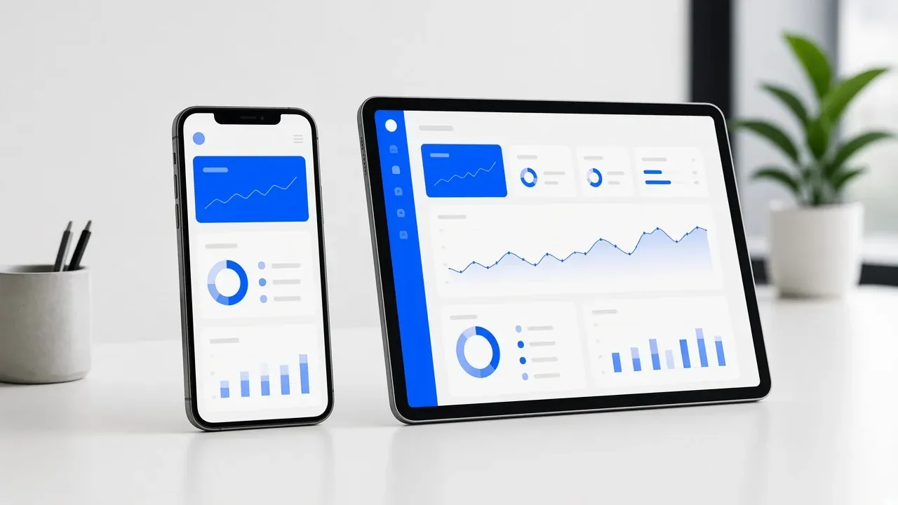 Phone and tablet showing a mobile application